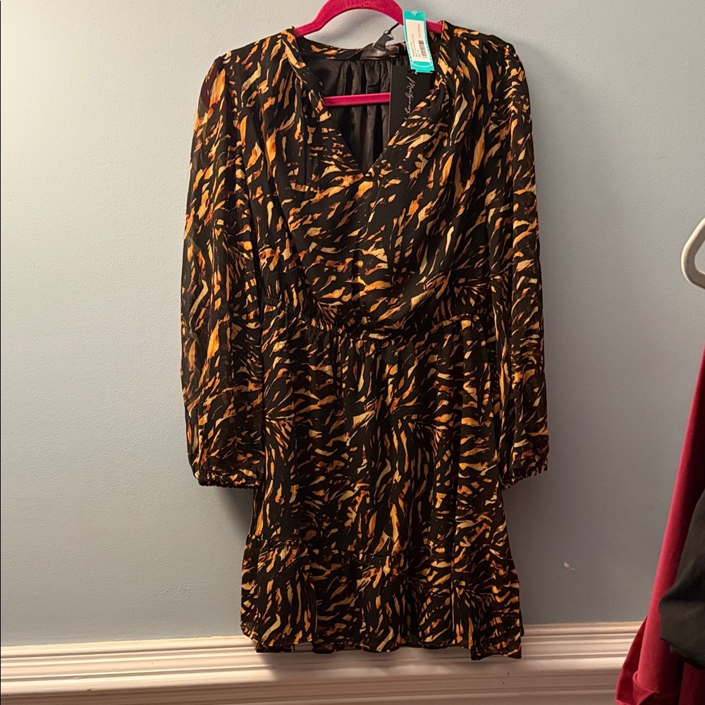 Stylish Black and Orange Women's Dress